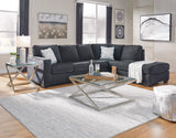 Atlanta Chaise Lounge with Sofa Bed - Slate