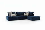 Seattle 3 Seater with Chaise - Blue