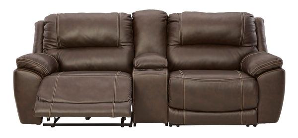 Roscoe 2 Seater Recliner with Console - Chocolate