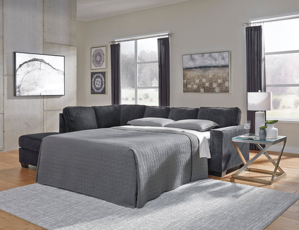 Atlanta Chaise Lounge with Sofa Bed - Slate