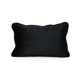 Coco Piped Lumbar Cushion - Black Velvet