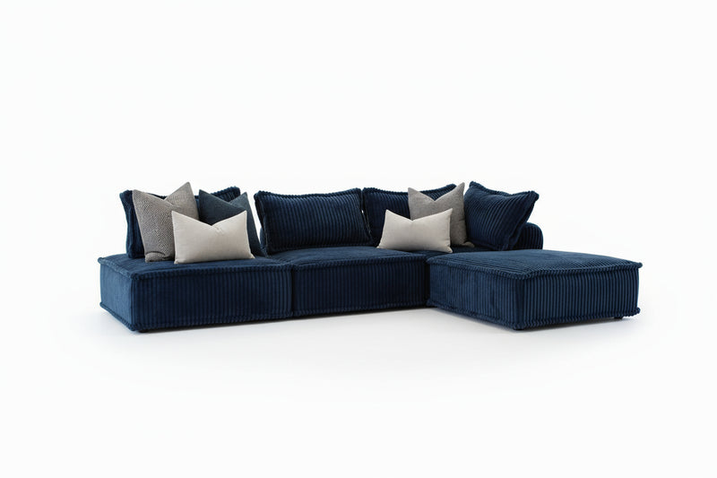 Seattle 3 Seater with Chaise - Blue