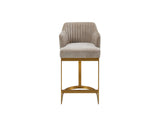 Martini Upholstered Stool with Gold Legs - Wheat
